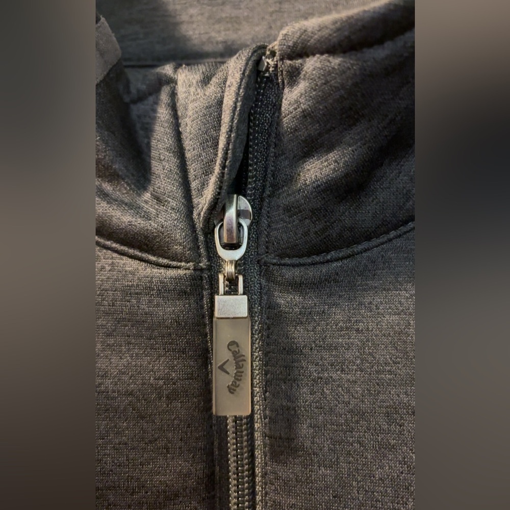 Men's Callaway Gray 1/4 Zip Pull Over Top Size Large - Picture 5 of 6